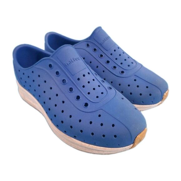 Native Sugarlite Robbie Sz J2 Slip On Shoes   Blue Kids Clogs Water Beach Rubber - Picture 1 of 13